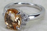 Antique Guest and Philips - Topaz Set, Platinum - Cluster Ring R5526