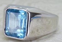 Antique Guest and Philips - Topaz Set, White Gold - Single Stone Ring R5540