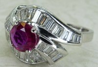 Antique Guest and Philips - Ruby Set, Platinum - Cluster Ring R5648