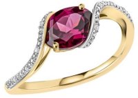 Gecko - DIAMOND, Garnet Set, Yellow Gold - RING GR638M