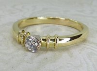 Antique Guest and Philips - Diamond Set, Yellow Gold - White Gold - Single Stone Ring R5756