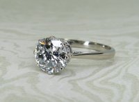 Antique Guest and Philips - Diamond Set, White Gold - Platinum - Single Stone Ring R5307