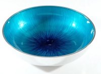 Guest and Philips - Aluminium - Brushed Aqua Fruit Bowl, Size 25cm 33850-BA