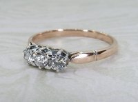 Antique Guest and Philips - Diamond Set, Yellow Gold - White Gold - Three Stone Ring R5315
