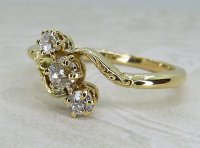 Antique Guest and Philips - Diamond Set, Yellow Gold - Three Stone Ring R5343