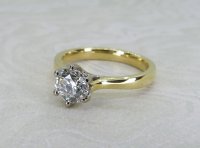 Antique Guest and Philips - Diamond Set, Yellow Gold - White Gold - Single Stone Ring R5413