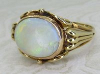 Antique Guest and Philips - Opal Set, Yellow Gold - Single Stone Ring R5504