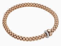 Fope - Solo, Diamond Set, Rose Gold - 18ct 0.29ct Bracelet, Size M 62406BX-PB-R-BRX-00M