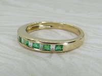 Antique Guest and Philips - Emerald Set, Yellow Gold - Half Eternity Ring R5322