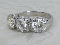 Antique Guest and Philips - Diamond Set, White Gold - Three Stone Ring R5352