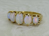 Antique Guest and Philips - Opal Set, Yellow Gold - Five Stone Ring R5354