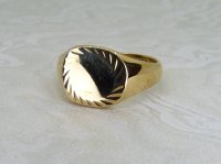 Antique Guest and Philips - Yellow Gold Cushion Signet Ring R5370