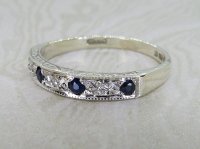 Antique Guest and Philips - Sapphire Set, White Gold - Half Eternity Ring R5384