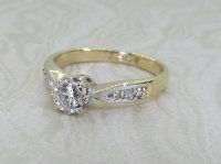 Antique Guest and Philips - Diamond Set, Yellow Gold - White Gold - Single Stone Ring R5388