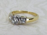 Antique Guest and Philips - Diamond Set, Yellow Gold - White Gold - Single Stone Ring R5451