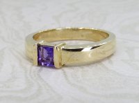 Antique Guest and Philips - Amethyst Set, Yellow Gold - Single Stone Ring R5454
