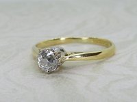 Antique Guest and Philips - Diamond Set, Yellow Gold - White Gold - Single Stone Ring R5474