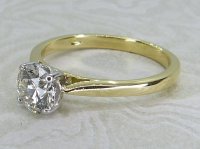 Antique Guest and Philips - Diamond Set, Yellow Gold - White Gold - Single Stone Ring R5681