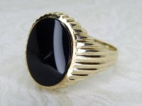 Antique Guest and Philips - Onyx Set, Yellow Gold - Signet Ring R5685