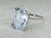 Antique Guest and Philips - Aquamarine Set, White Gold - Single Stone Ring R5718