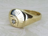 Antique Guest and Philips - Diamond Set, Yellow Gold - Signet Ring R5317