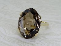 Antique Guest and Philips - Smoky Quartz Set, Yellow Gold - Single Stone Ring R5339