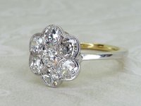 Antique Guest and Philips - Diamond Set, Yellow Gold - Platinum - Cluster Ring R5360