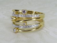 Antique Guest and Philips - Diamond Set, Yellow Gold - White Gold - Five Row Raindance Ring R5365