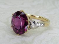 Antique Guest and Philips - Garnet Set, Yellow Gold - Platinum - Single Stone Ring R5379