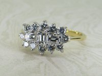 Antique Guest and Philips - Diamond Set, Yellow Gold - White Gold - Cluster Ring R5396