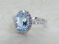 Antique Guest and Philips - Aquamarine Set, White Gold - Cluster Ring R5423