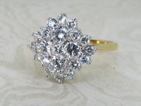 Antique Guest and Philips - Diamond Set, Yellow Gold - White Gold - Cluster Ring R5455