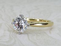 Antique Guest and Philips - Diamond Set, Yellow Gold - Platinum - Single Stone Ring R5463