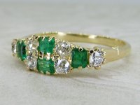 Antique Guest and Philips - Emerald Set, Yellow Gold - Ten Stone Cluster Ring R5660