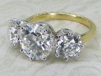 Antique Guest and Philips - Diamond Set, Yellow Gold - White Gold - Three Stone Ring R5692