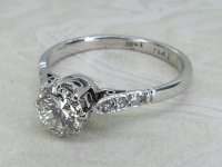 Antique Guest and Philips - Diamond Set, White Gold - Platinum - Single Stone Ring R5699