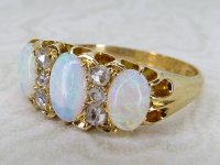 Antique Guest and Philips - Opal Set, Yellow Gold - Nine Stone Ring R5711