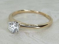 Antique Guest and Philips - Diamond Set, Yellow Gold - Platinum - Single Stone Ring R5762