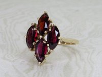 Antique Guest and Philips - Garnet Set, Yellow Gold - Four Stone Ring R5381