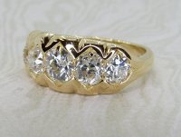 Antique Guest and Philips - Diamond Set, Yellow Gold - Five Stone Ring R5383