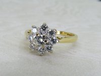 Antique Guest and Philips - Diamond Set, Yellow Gold - White Gold - Cluster Ring R5417