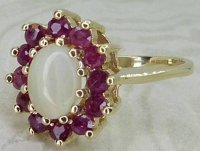 Antique Guest and Philips - Opal Set, Yellow Gold - Cluster Ring R5482