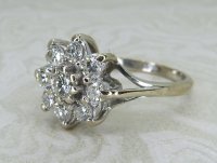 Antique Guest and Philips - Diamond Set, White Gold - Cluster Ring R5684