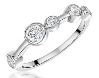 Jools - Cubic Zirconia Set, Sterling Silver - Rhodium Plated - Ring, Size O HBR018-55-O