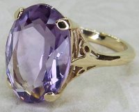 Antique Guest and Philips - Amethyst Set, Yellow Gold - Single Stone Ring R5575