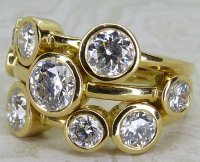 Antique Guest and Philips - Diamond Set, Yellow Gold - Raindance Style Cluster Ring R5527