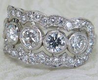 Antique Guest and Philips - Diamond Set, Platinum - Cluster Ring R5554