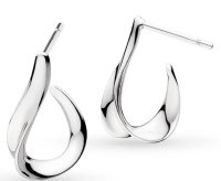 Kit Heath - Serenity , Rhodium Plated Grande Semi Hoop Drop Earrings 61182RP