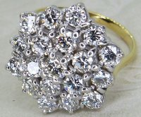 Antique Guest and Philips - Diamond Set, Yellow Gold - White Gold - Cluster Ring R5618