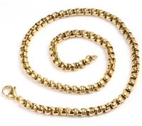 Unique - Yellow Gold Plated - Rounded Necklace, Size 50cm LAK-216-50CM